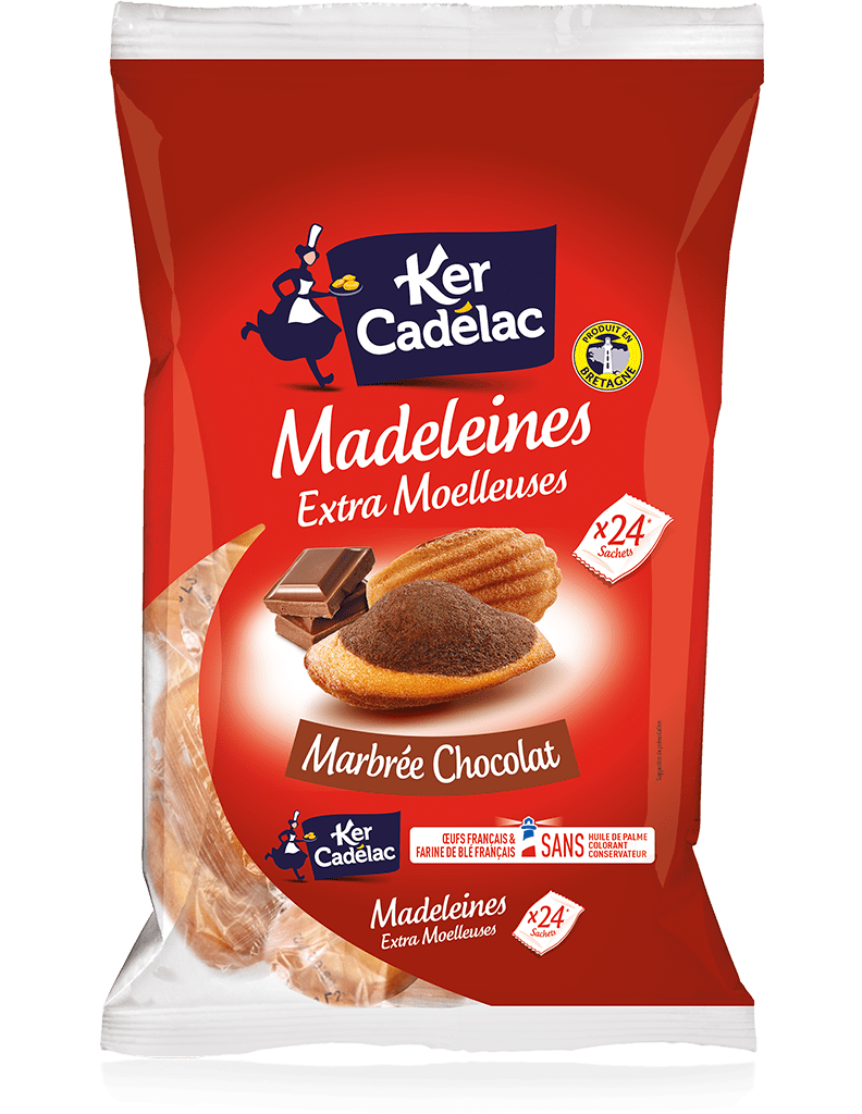 Madeleines Extra Moelleuses Marbrées chocolat | Ker Cadélac