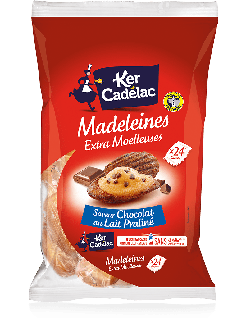 Madeleines Extra Moelleuses Chocolat au lait praliné | Ker Cadélac