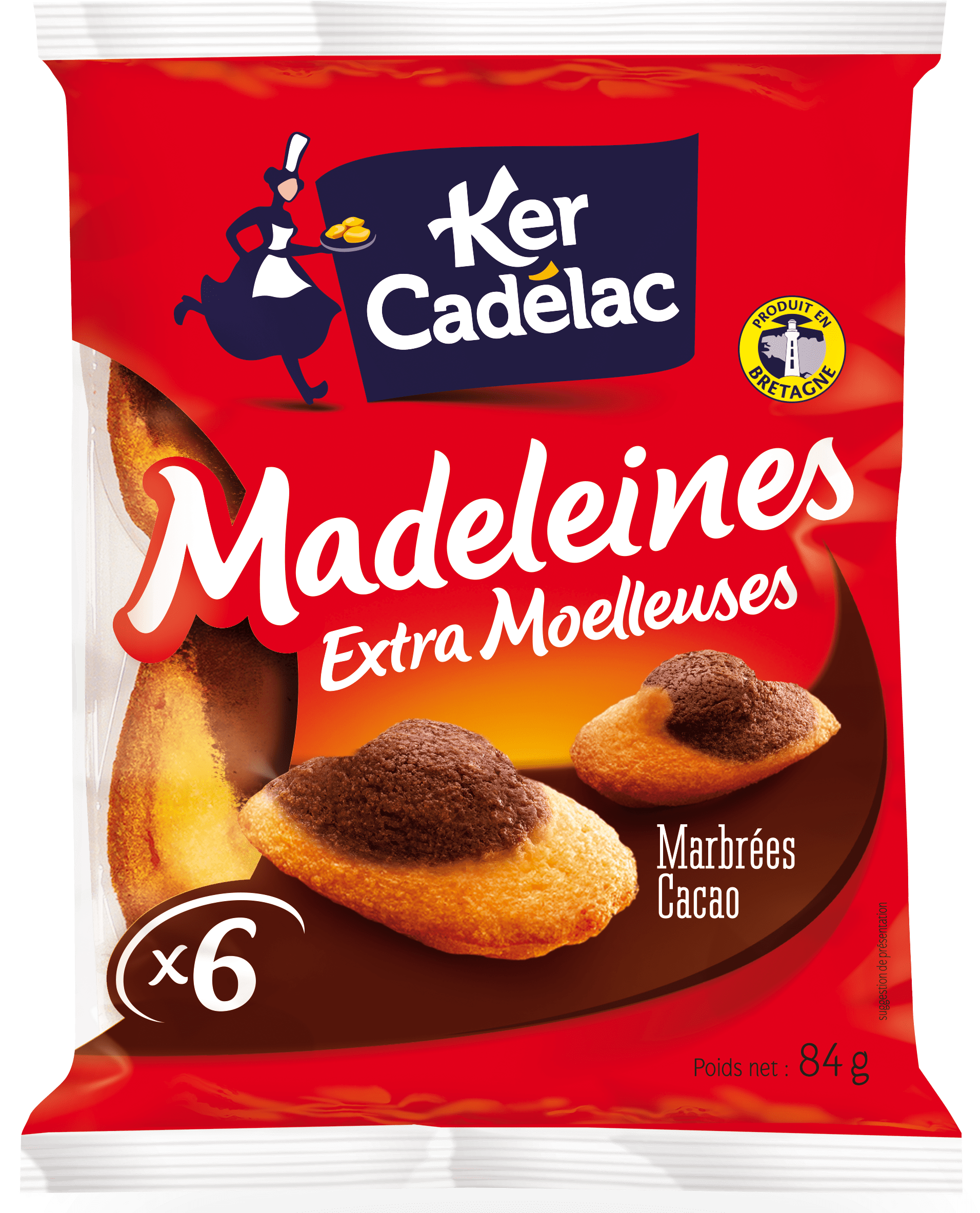 Madeleines Extra Moelleuses marbrées en barquette | Ker Cadélac