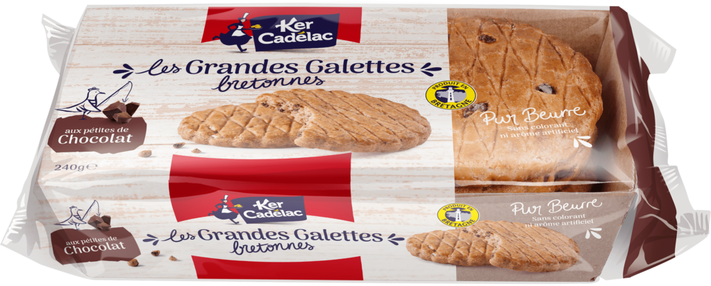 Grandes galettes bretonnes pur beurre pépites de chocolat | Ker Cadélac