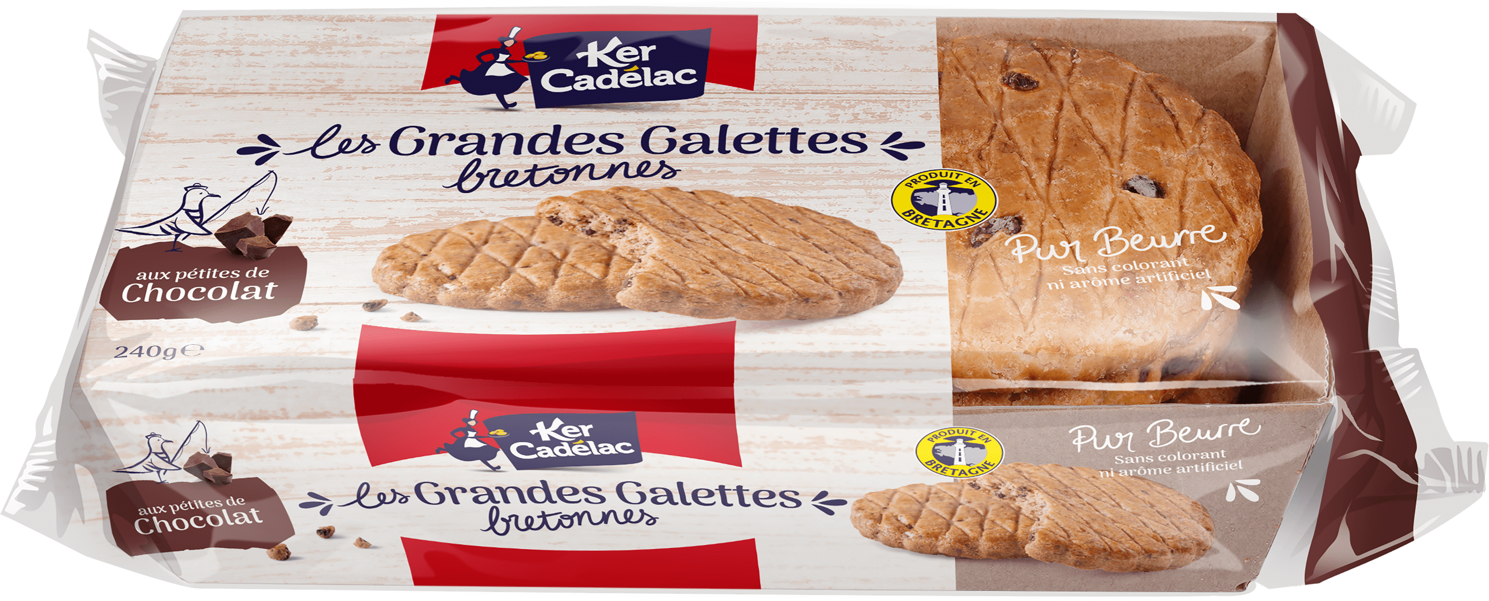 Grandes galettes bretonnes pur beurre pépites de chocolat | Ker Cadélac