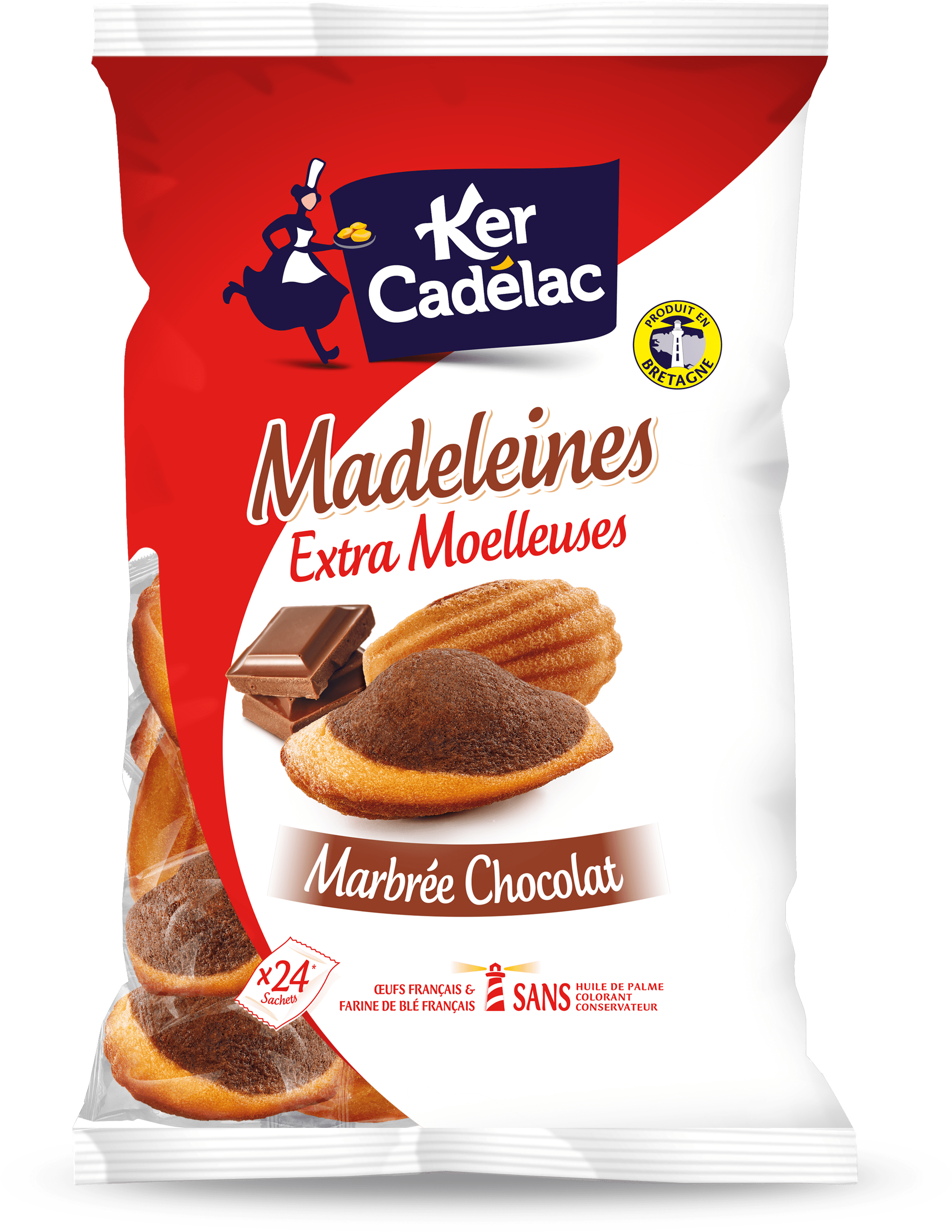 Madeleines Extra Moelleuses Marbrées chocolat | Ker Cadélac