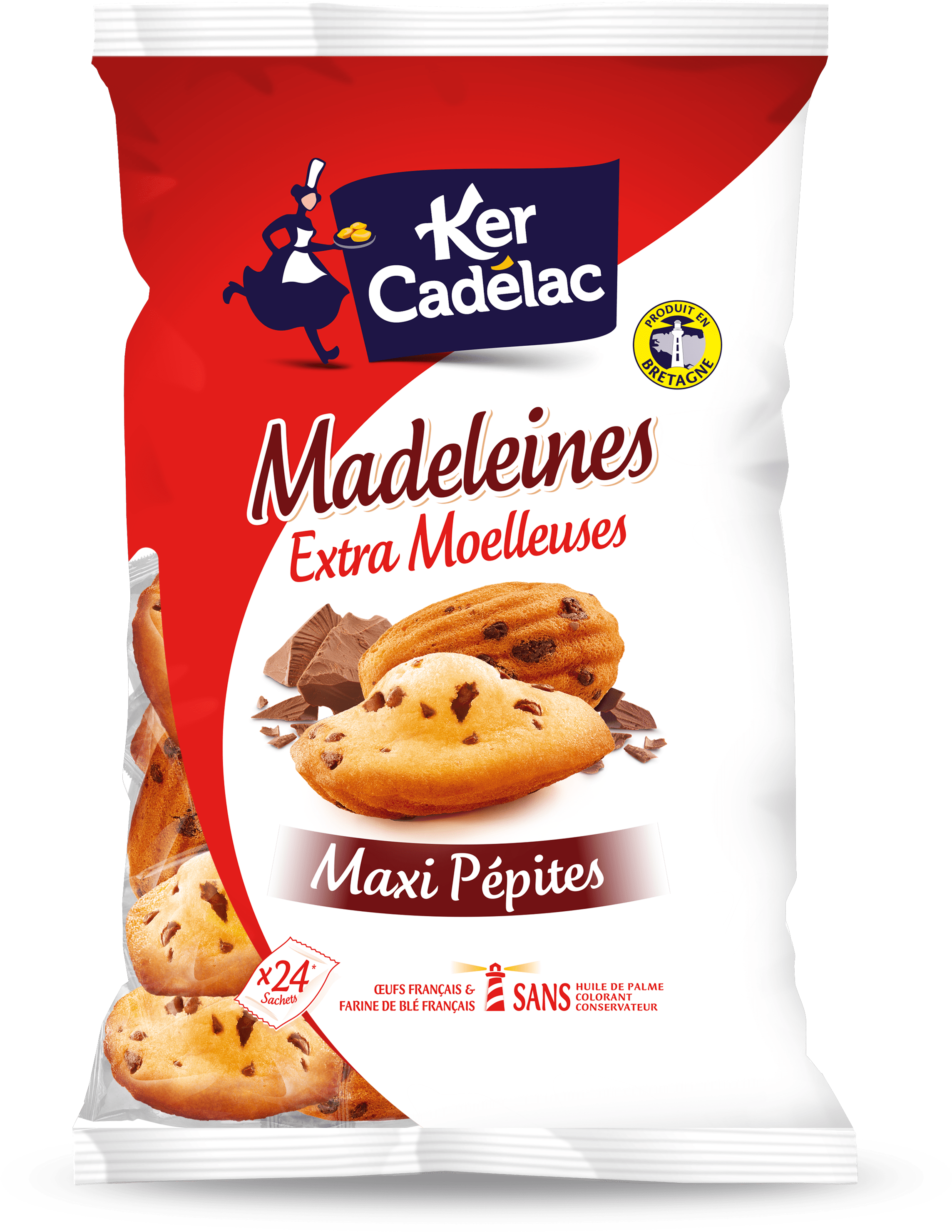 Madeleines Extra Moelleuses aux Maxi Pépites de chocolat | Ker Cadélac