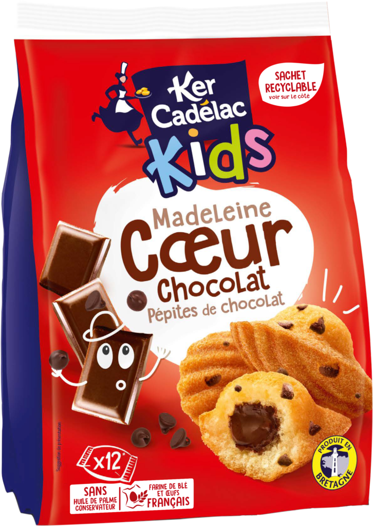 Madeleine Cœur chocolat et pépites de chocolat | Ker Cadélac