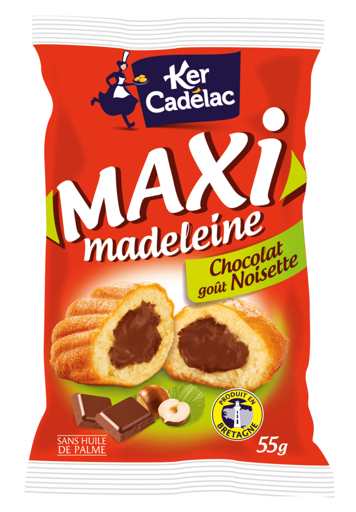 Maxi Madeleine Cœur Chocolat goût noisette | Ker Cadélac