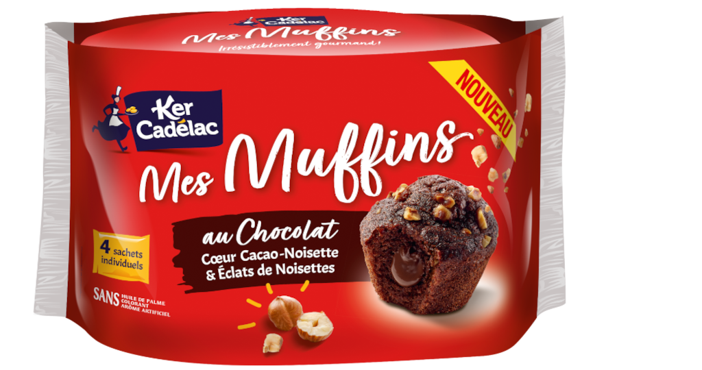Mes Muffins au Chocolat coeur Cacao-Noisette & Eclats de Noisettes | Ker Cadélac